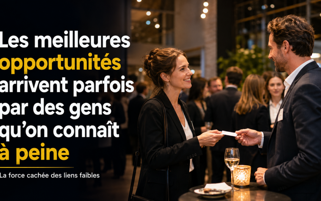 Les meilleures opportunités arrivent parfois par des gens qu’on connaît à peine.