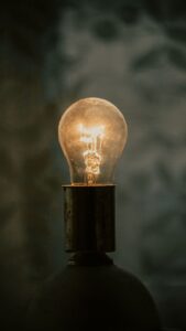 close up shot of a light bulb
